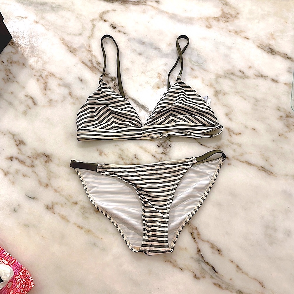Solid & Striped Bikini Set